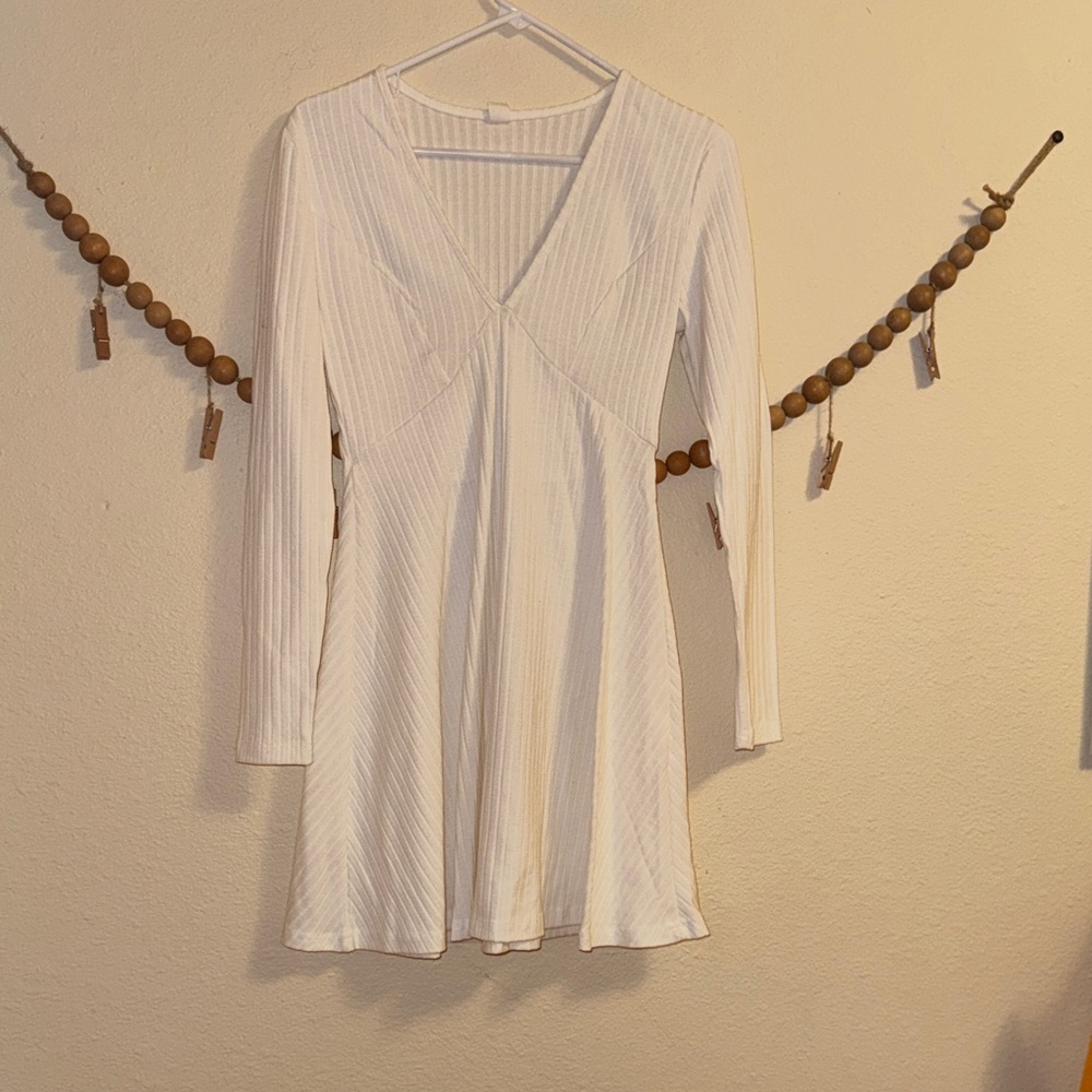 White Long Sleeve Dress